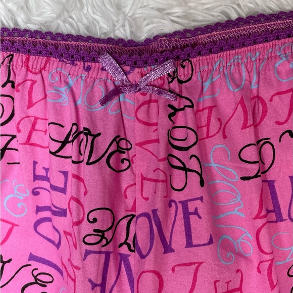Women’s PINK & WHITE LOVE PJ’s | size 8-10 - Picture 8 of 9